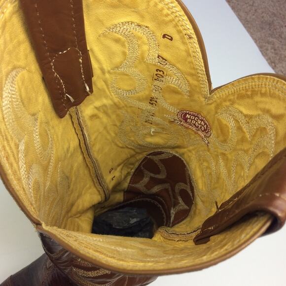 Nocona Men's Cowboy Boots 7D Brown Tan Leather - Picture 6 of 8